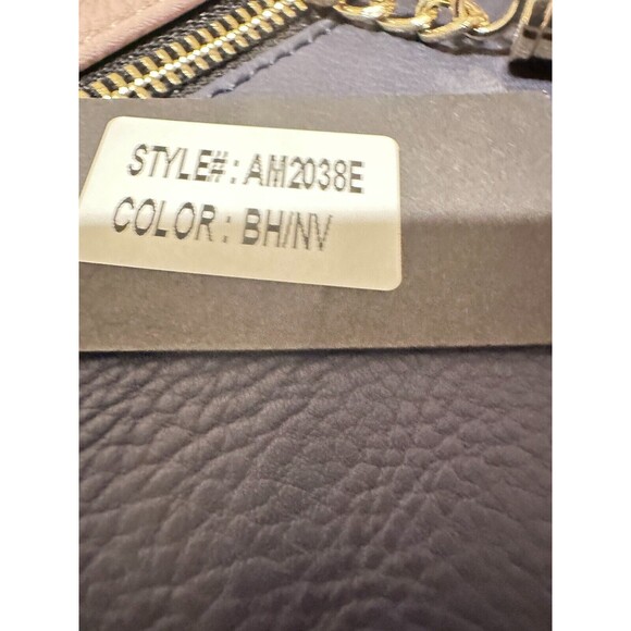 SUGU Lightweight Medium Dome Crossbody Bag Shoulder Bag with Tassel Blush Navy - Picture 10 of 10